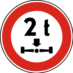 Fahrzeuge über zulässiger Achslast verboten.