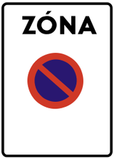 Inicio de zona de estacionamiento prohibido.