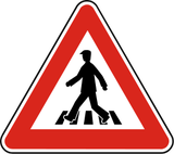 Advertencia de paso de peatones.