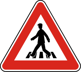 Advertencia de paso de peatones.