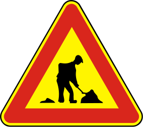 Advertencia de obras.