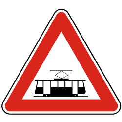 Advertencia de tranvías.