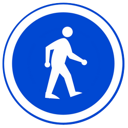 Via obrigatória para peões.