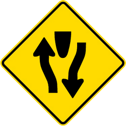 Bölünmüş yol uyarısı.