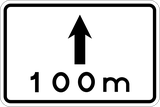 Start of regulation for ... metres.