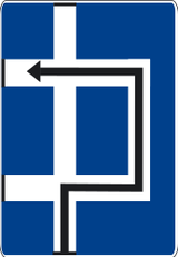 Route to be followed in order to turn left.