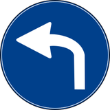 Turning left mandatory.