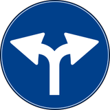 Turning left or right mandatory.