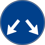 Pass obstacle on either side.