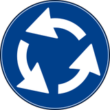 Mandatory roundabout direction.