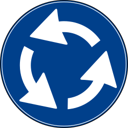 Mandatory roundabout direction.