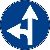 Driving straight ahead or turning left mandatory.