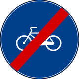 End of mandatory path for cyclists.