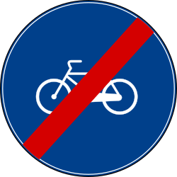 Fin de vía obligatoria para ciclistas.