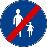 End of mandatory path for pedestrians.