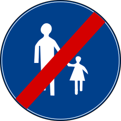 Fin de vía obligatoria para peatones.