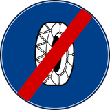End of the snow-chain requirement.