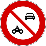 Motorcycles and cars prohibited.