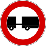 Trucks with trailer prohibited.