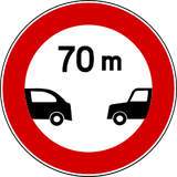 Minimum following distance.