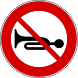 Using the horn prohibited.
