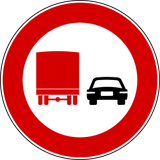 Overtaking prohibited for trucks.