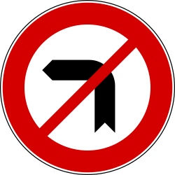 Giro a la izquierda prohibido.