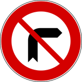 Turning right prohibited.