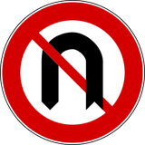 Turning around prohibited (U-turn).