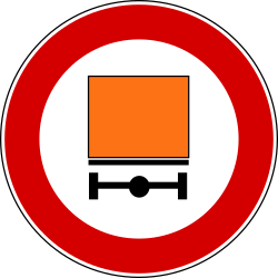 Vehículos con mercancías peligrosas prohibidos.