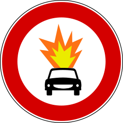 Prohibidas mercancías inflamables o explosivas.