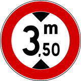 Vehicles higher than indicated prohibited.