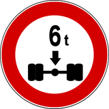 Vehicles exceeding the axle-load limit prohibited.