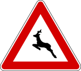 Warning for crossing deer.