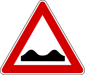 Warning for a bad road surface.