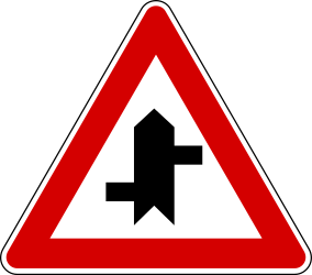 Warning for a staggered junction.