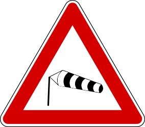 Warning for strong crosswinds.