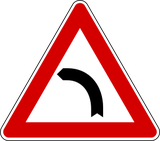 Warning for a curve to the left.