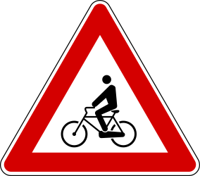 Warning for cyclists.