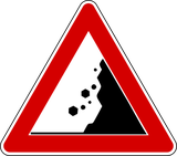 Warning for falling rocks.