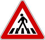 Warning for a pedestrian crossing.