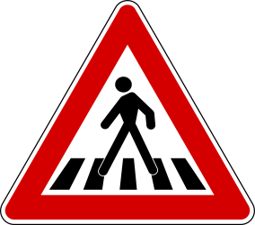 Warning for a pedestrian crossing.