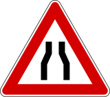 Warning for a road narrowing.