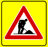 Warning for roadworks.