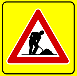 Warning for roadworks.