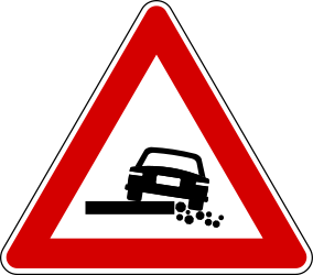Warning for a soft verge.