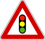 Warning for traffic lights ahead.