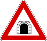 Warning for a tunnel.