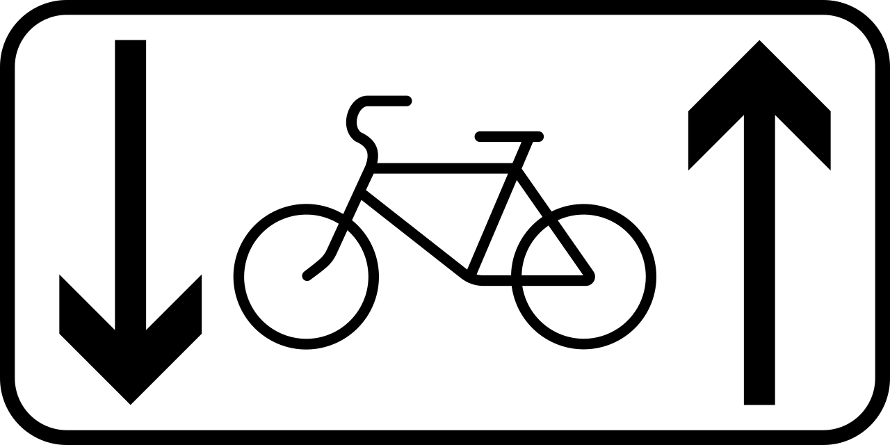 Cyclists in both directions.