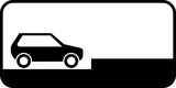Perpendicular parking on roadway.